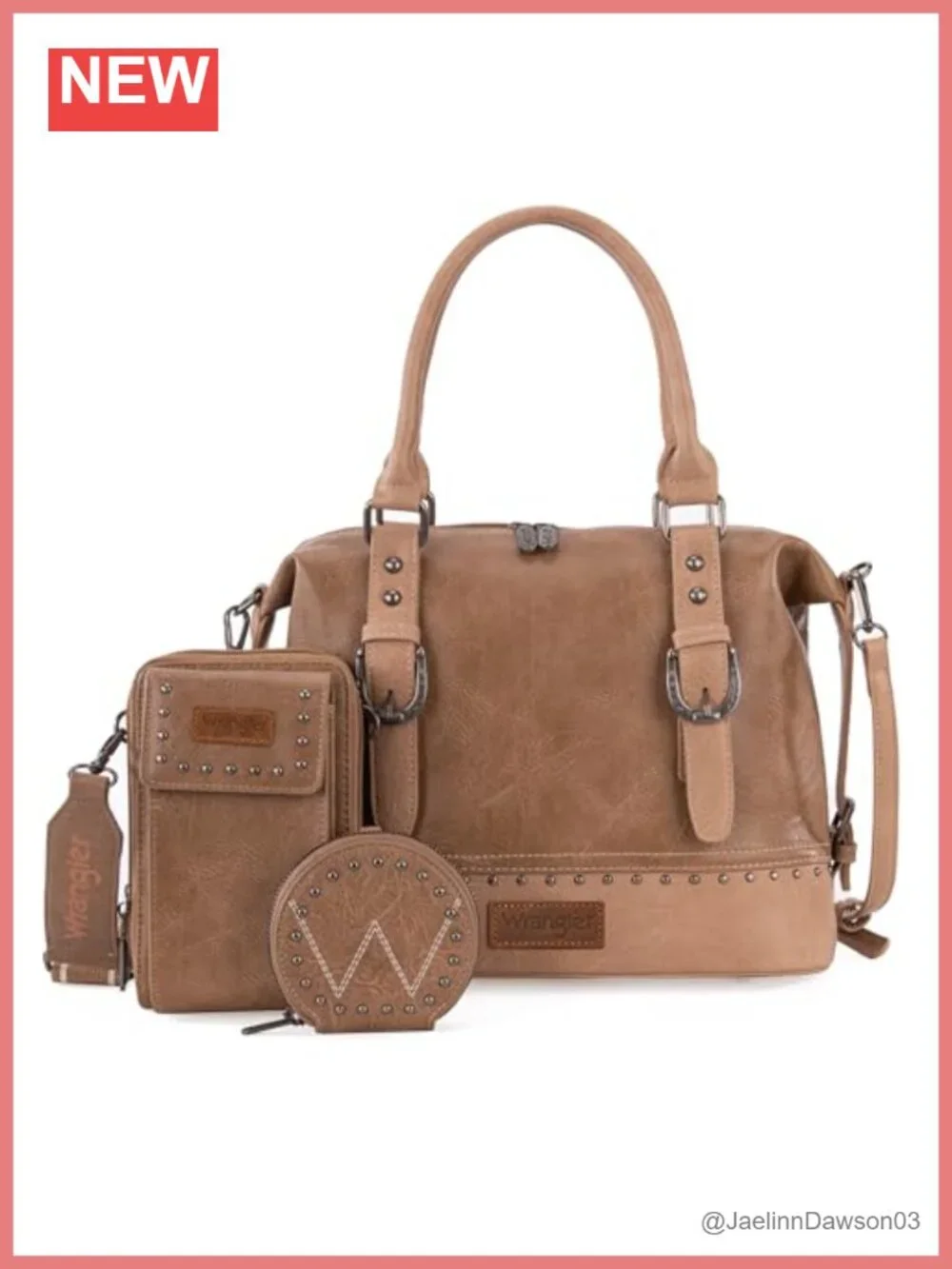 Wrangler by Montana West Women's 3-Piece Handbag Set Vegan Leather Doctor Bag